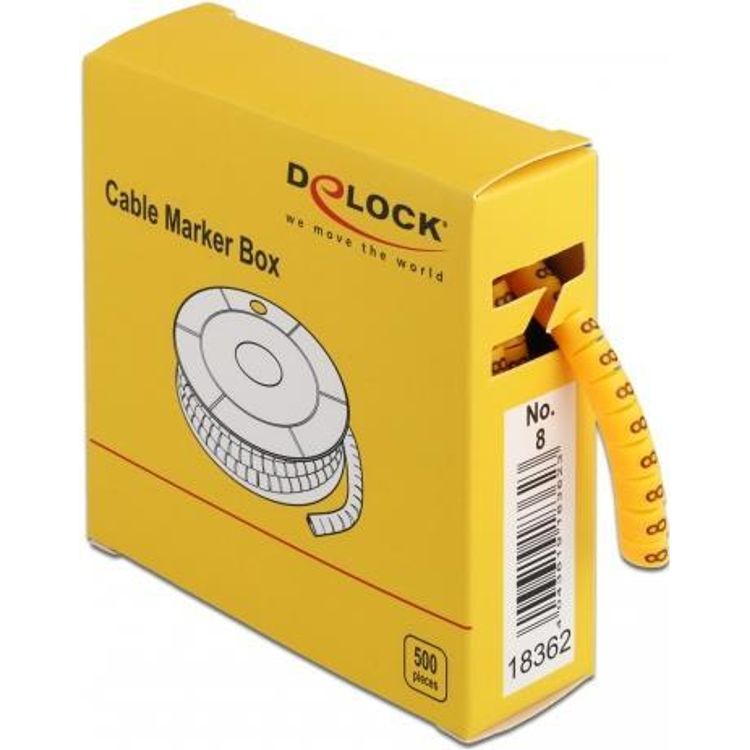 Tootefoto - DeLOCK 18362 kaablimarker Kollane 500 tk