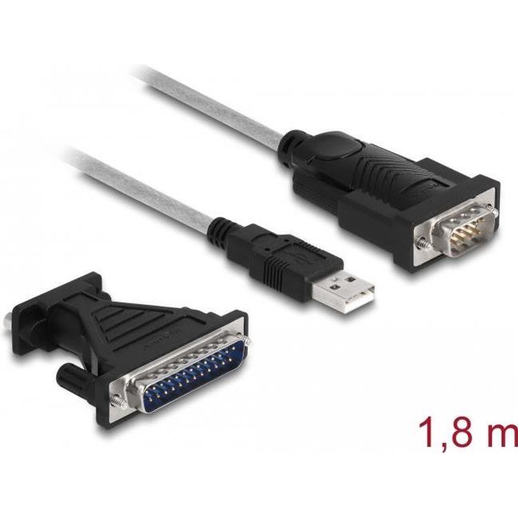 Tootefoto - DeLOCK 61314 kaabli soomuutja USB A RS-232 Must