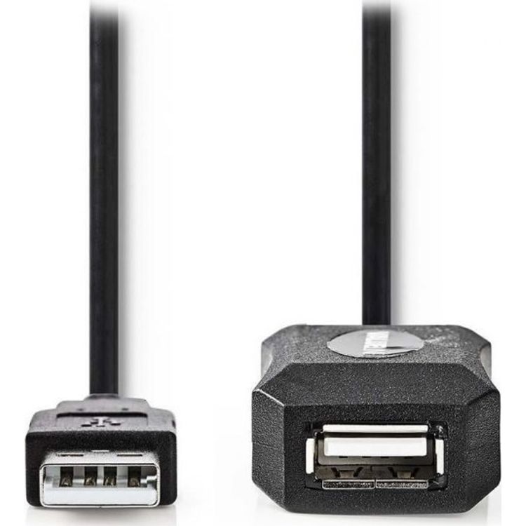 Tootefoto - Nedis USB-Verl ngerungskabel 10m USB-A Stecker | USB-A Buchse 480 Mbps | 10.0 m | Rund | Vernickelt | PVC | Kupfer | Label