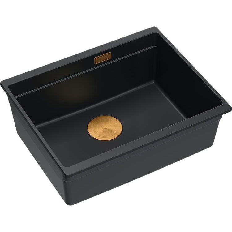 Tootefoto - GraniteQ LOGAN 100 valamu GraniteQ puhas s sinik valamu 59,5x45,1x21,5 cm, 1-kauss, riputatud k sitsi sifooniga, vask