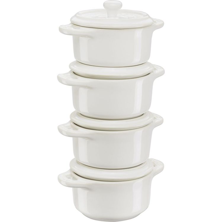 Tootefoto - Staub Mini Cocotte Round, 4 pcs. - 200 ml, ivory