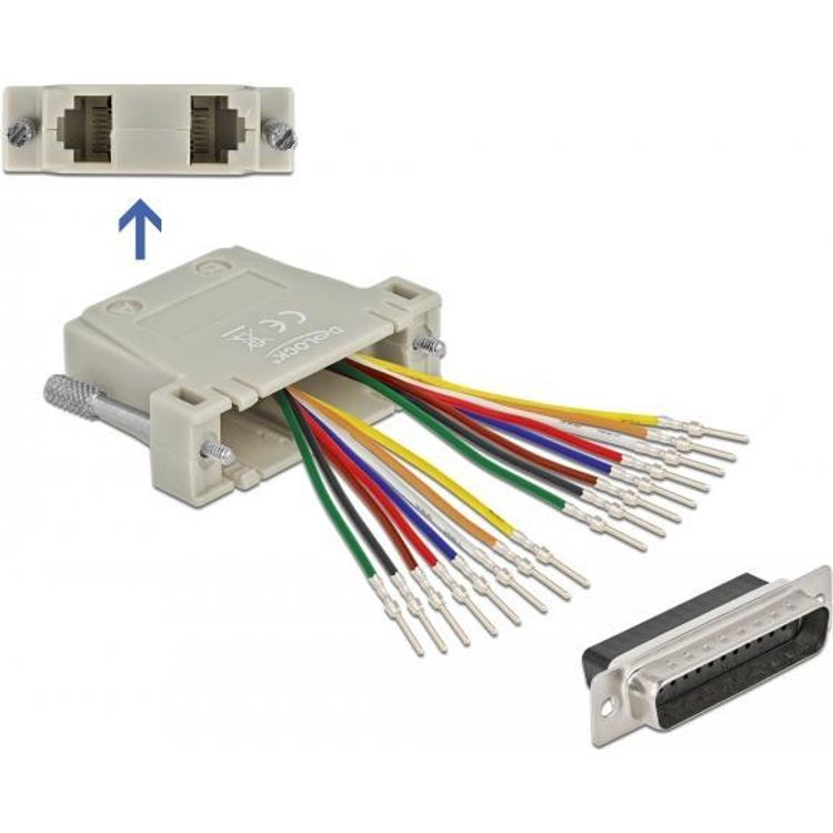 Tootefoto - DeLOCK 66833 kaabli soomuutja D-Sub 25pin 2x RJ-45 Bee