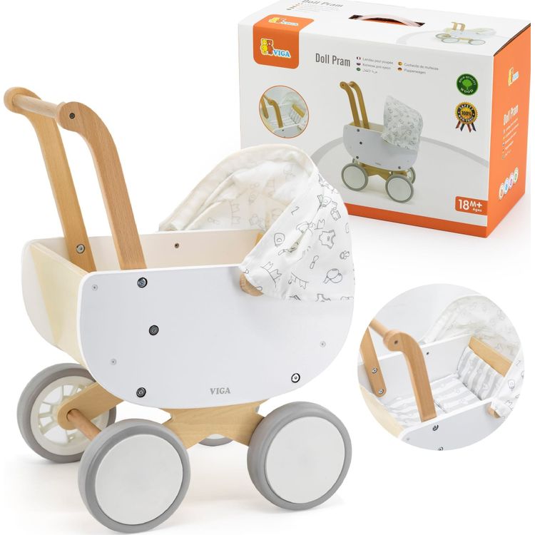 Tootefoto - VIGA Drewniany W zek dla Lalek z Gondol