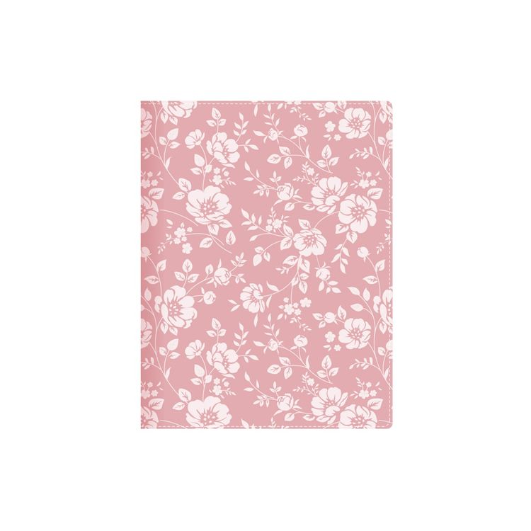 Tootefoto - Raamatkalender MINISTER Trend P ev White Flowers, A5 spiraalk ide, surutr kkpilt kunstnahast kaanel 2026a.