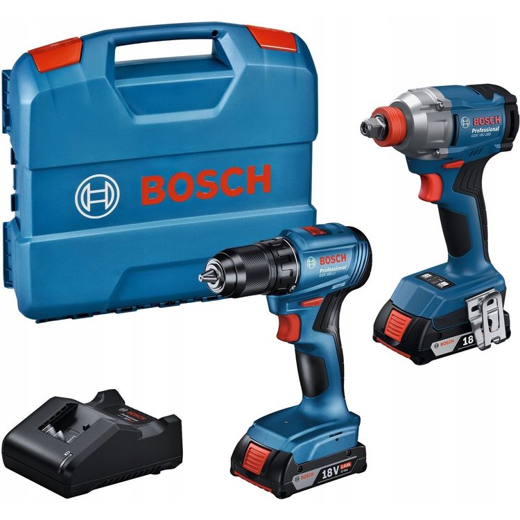 Tootefoto - BOSCH.COMBO KIT 18V (GDX 18V-285 + GSR 185-LI) 2x2.0Ah L-CASE ...