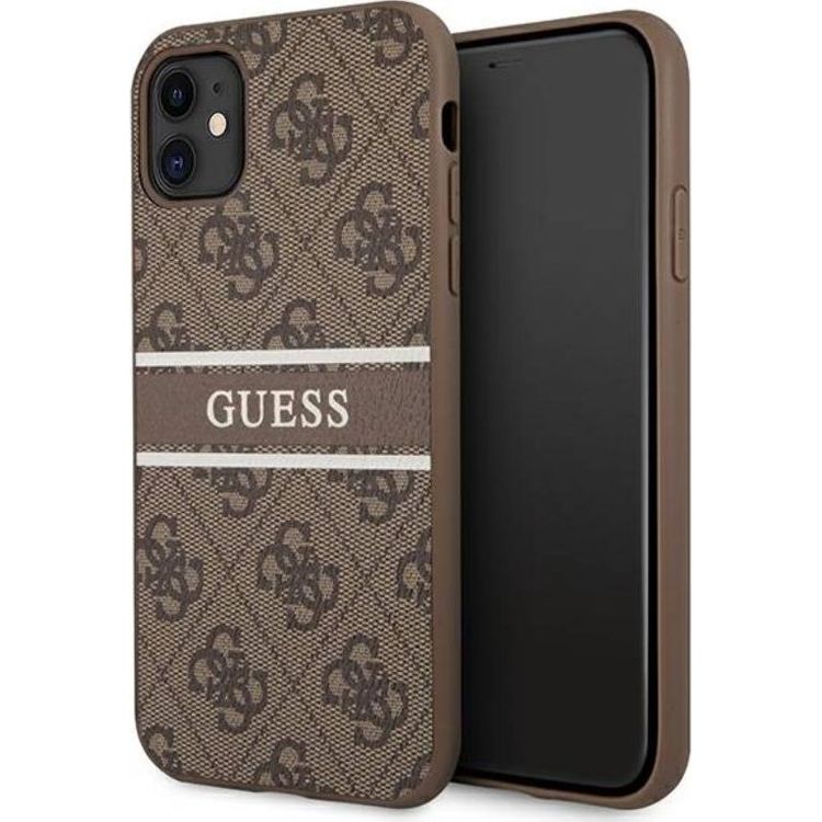 Tootefoto - Guess Guess GUHCN614GDBR iPhone 11 6,1-tolline pruun/pruun k va mbris, 4G Stripe