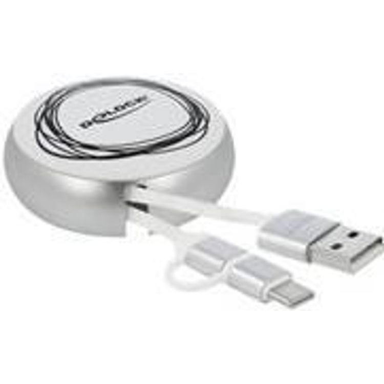 Tootefoto - DeLOCK 85821 USB-kaabel 92 m USB 2.0 USB A USB C/Micro-USB B H be, Valge
