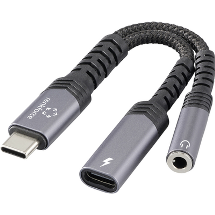 Tootefoto - Renkforce Usb-C , Audio/Phono Adapter Cable [1X Usb-C Plug - 1X Audio, Stereo (3.5 Mm Jack), Usb-C Socket (Power Delivery)] Usb-C Audio+Charge Adapter 7.50