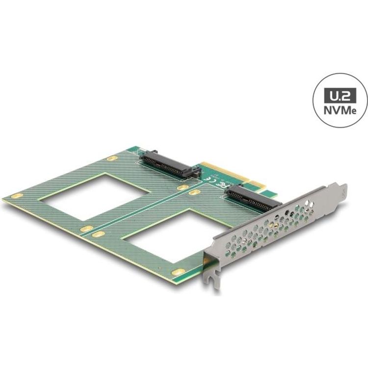 Tootefoto - Delock PCI Express 4.0 x8 Karte zu 2 x intern U.2 NVMe SFF-8639 - Bifurcation (LxB: 144 x 122 mm) (90162)