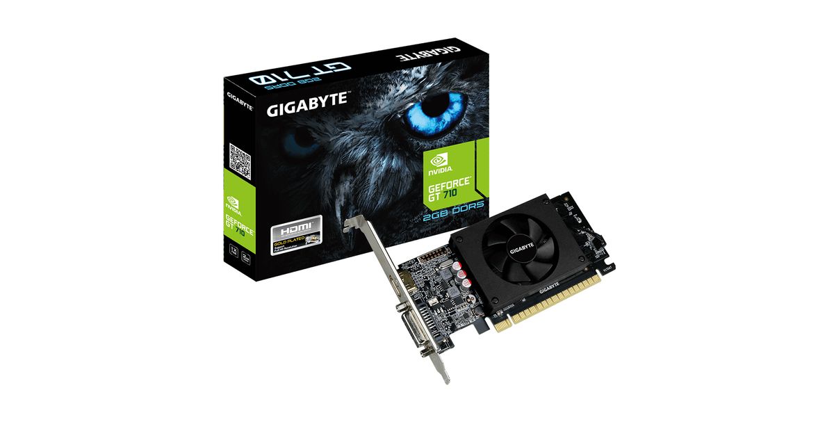 Gigabyte GeForce GT 710 2GB Graphic Cards and Support PCI Express 2.0 X8  Bus Interface. Graphic Cards GV-N710D5-2GL