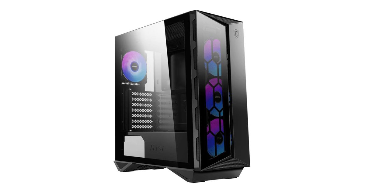 MSI MPG GUNGNIR 110R Mid Tower Gaming Computer Case Black, USB 3.2 Gen2 ...