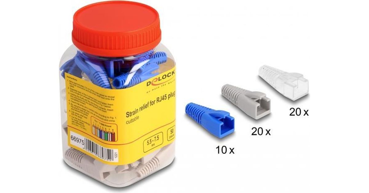 Delock Strain Relief For Rj Plug Cuttable Set Pieces Coloured