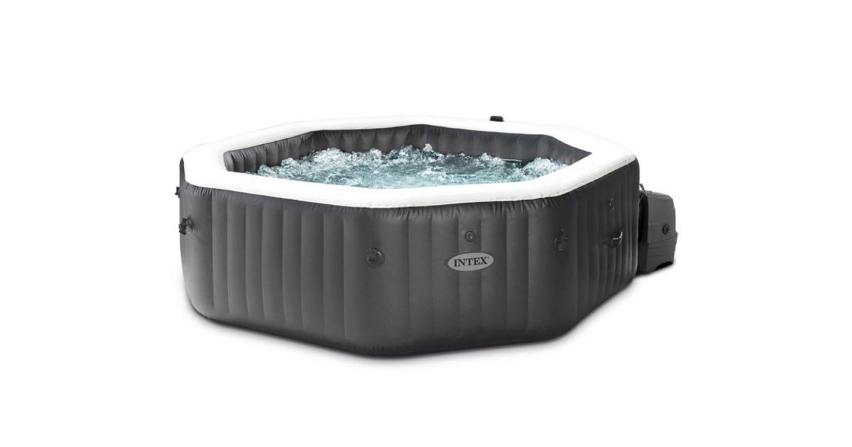Intex PureSpa Jet & Bubble Deluxe Black PVC 795 L Octagonal - Swimming ...