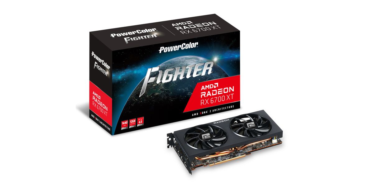 PowerColor AXRX 6700XT 12GBD6-3DH graphics card AMD Radeon RX 6700 XT ...