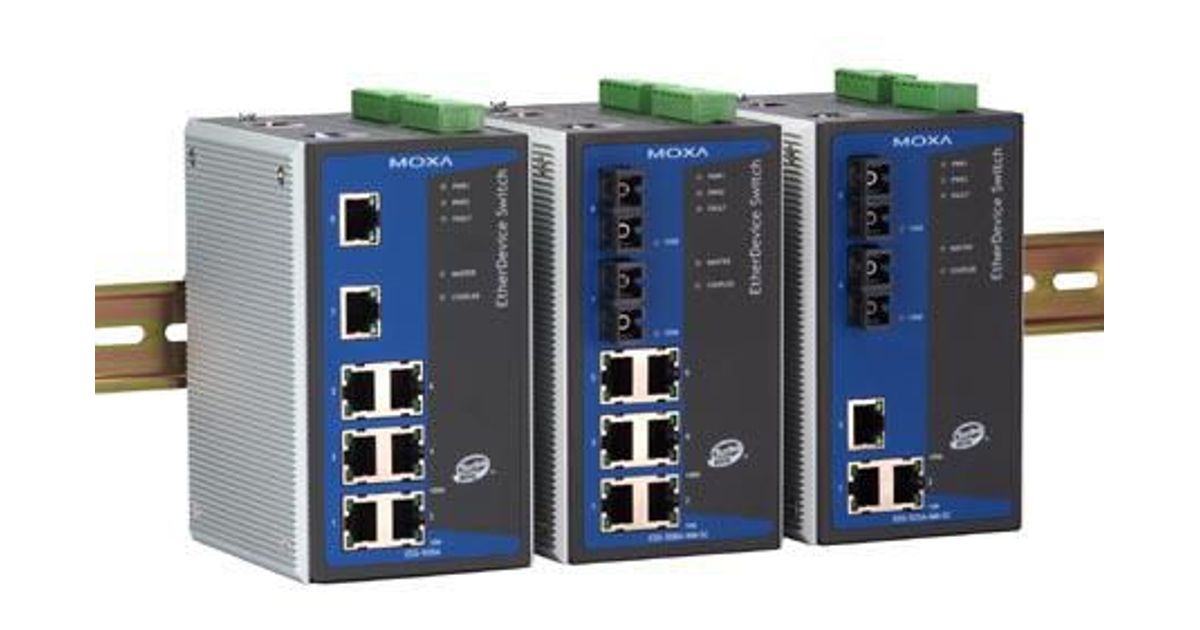Moxa EtherDevice™ Switch EDS508A, 6 x 10/100BaseT(X), Multi Mode SC