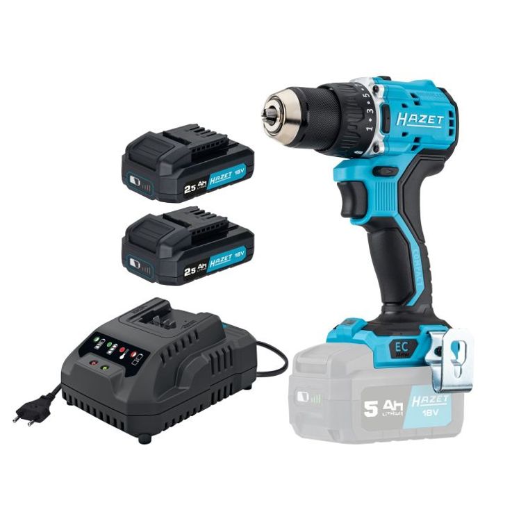 Tootefoto - Trell- kruvikeeraja toiteallikas: akutoitel, t p: p stol, pinge: 18V, maksimaalne p rdemoment: 65Nm, patareide kogus: 2 (2,5 Ah) Li-Ion, komplekt sisaldab: aku, laadija