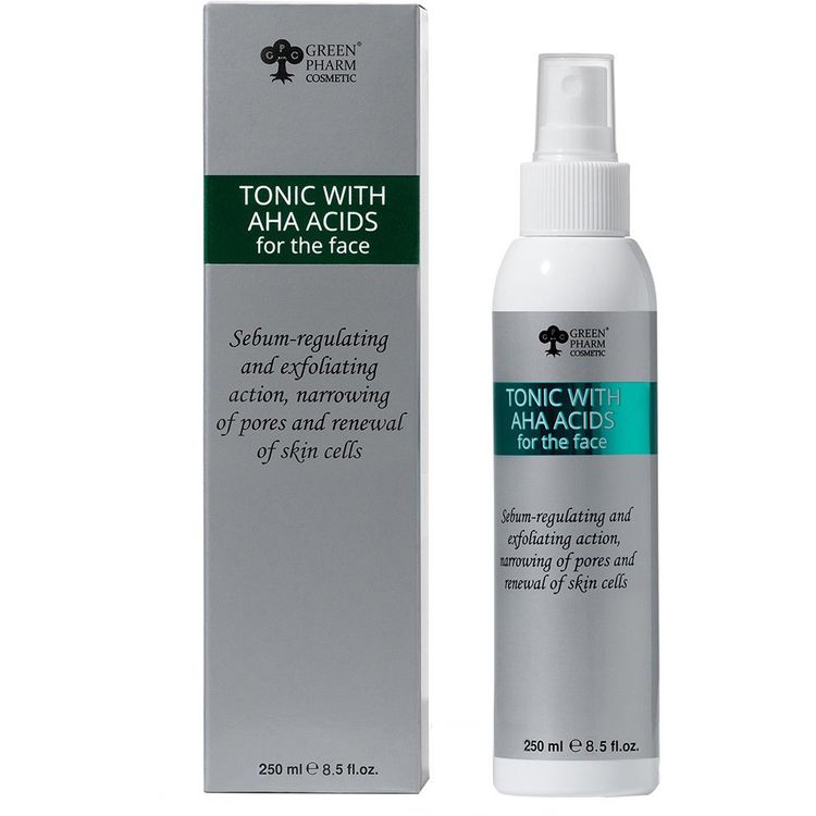 Tootefoto - GREEN PHARM COSMETICS AHA hapetega puhastav n otoonik 250 ml