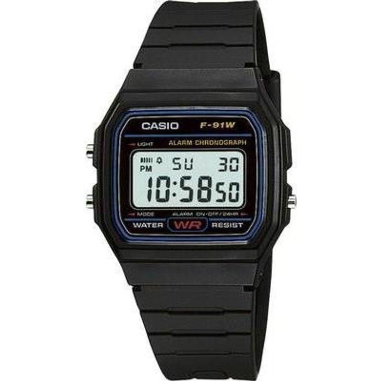 Tootefoto - Casio Armbanduhr digital F-91W-1YEF Schwarz (F-91W-1YEF)