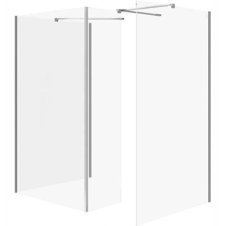 Tootefoto - Cersanit (kabiny walk-in) SET B808: Kabina walk-in MILLE z ruchom ciank chrom 90x90x90x30x200 (S601-195)