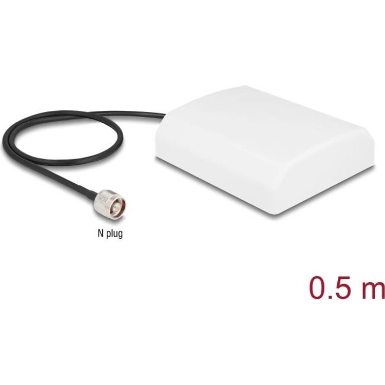 Tootefoto - Delock WiFi 2,4 GHz Antenne N Stecker 8 dBi direktional mit Anschlusskabel RG-58, 50 cm wei outdoor