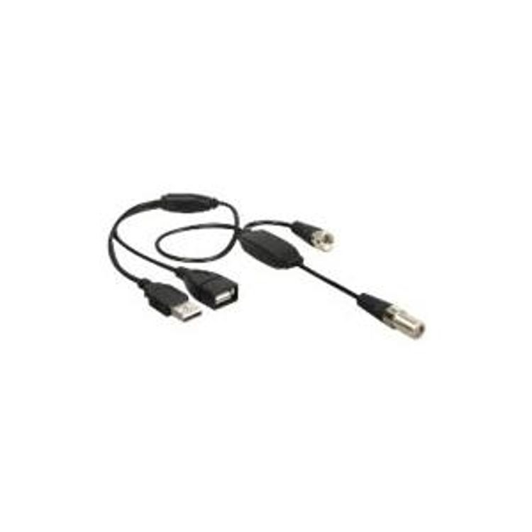 Tootefoto - DeLOCK 13006 koaksiaalkaabel RG-174 0,22 m 1 x IEC female 1 x IEC plug, 1 x USB 2.0 Type-A female, 1 x USB 2.0 Type-A male Must
