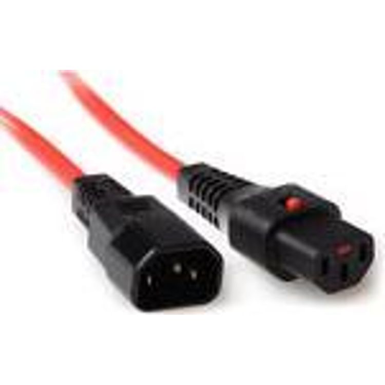 Tootefoto - ACT AK5196 toitekaabel Must, Punane 3 m C14 pistikut C13 pistikut