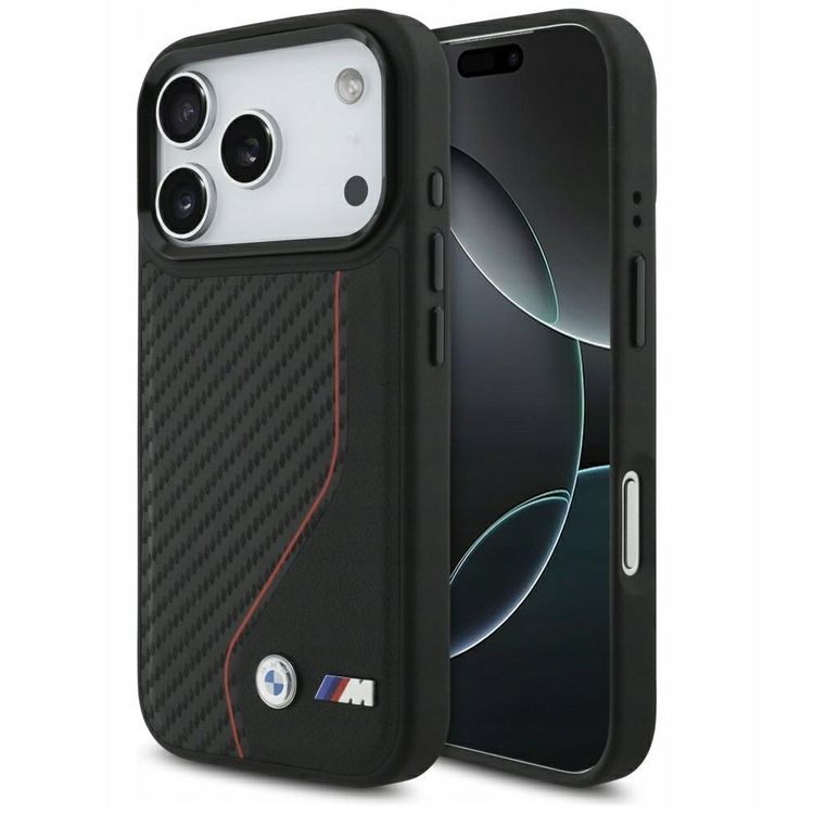 Tootefoto - Case BMW M Carbon Line & Logo MagSafe for iPhone 17 Pro red