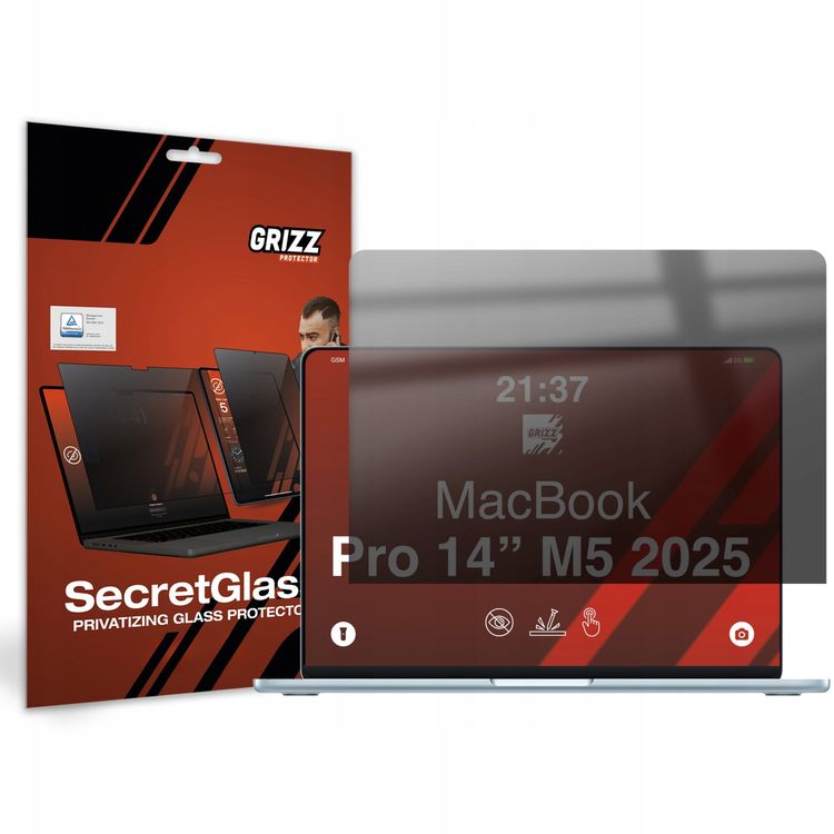 Tootefoto - GrizzGlassi filtriga j tunud privaatsusklaas GrizzGlass SecretGlass Apple MacBook Pro 14 (M1/M2/M3/M4/M5) jaoks