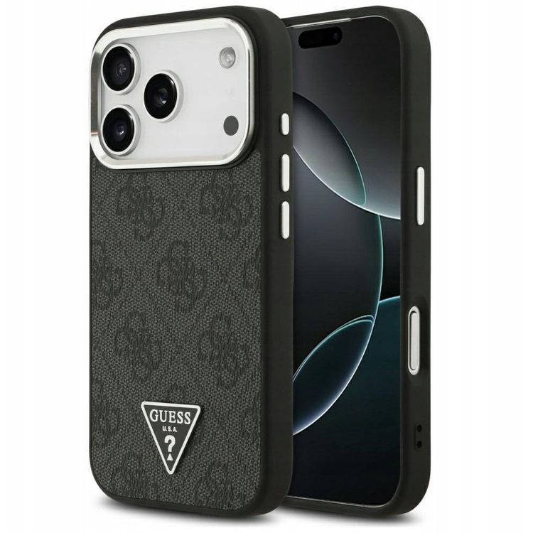 Tootefoto - Case Guess 4G Triangle Logo MagSafe for iPhone 17 Pro black silver