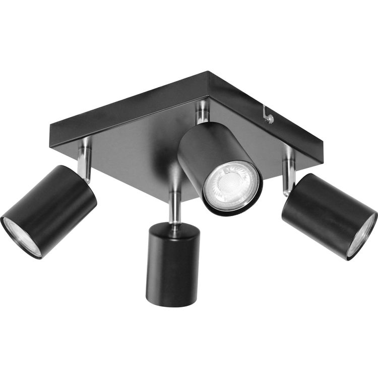 Tootefoto - Orno DOA SP4 laelamp, seina- ja laekinnitus, GU10 max. 4x50W, IP20, must, kandiline