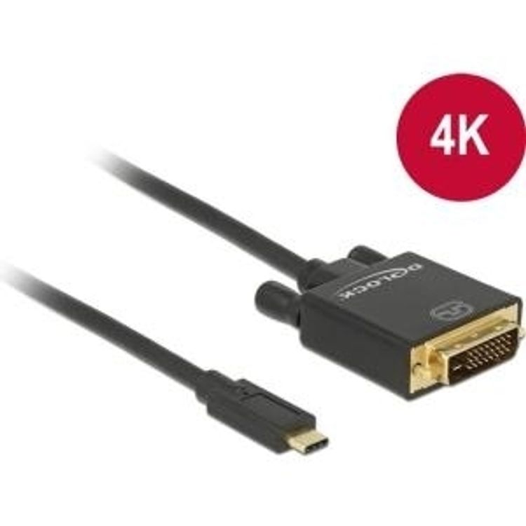 Tootefoto - DeLOCK 3m, USB-C/DVI 24+1 USB-graafikaadapter 3840 x 2160 pikslit Must