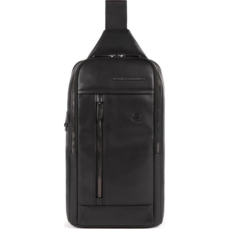 Tootefoto - Piquadro Piquadro, Monospalla, Nahk, Seljakott, Must, Mono Sling, Meestele, 19 x 32 x 8 cm Meestele