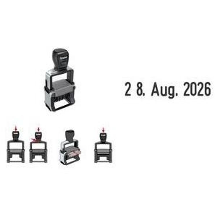 Tootefoto - trodat Datumstempel Professional 4.0 5030 Geh use: geb rsteter Edelstahl, Farbe Griffkappe: schwarz - 1 St ck (5030PR4)