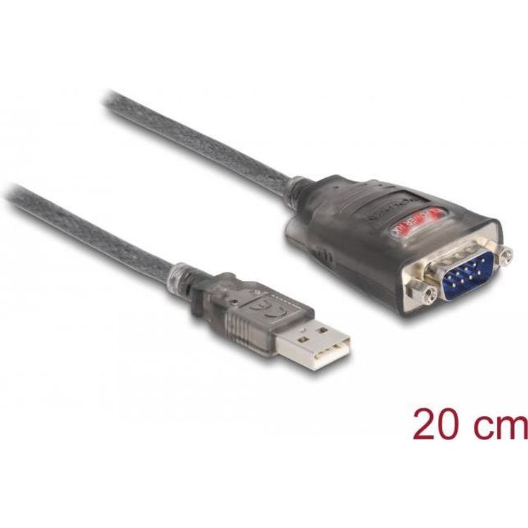 Tootefoto - DeLOCK 61412 j rjestikkaabel Must, L bipaistev 0,25 m USB t p A RS-232