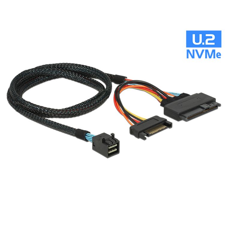 Tootefoto - DeLOCK 0.75m, SFF-8643/U.2 SFF-8639+SATA 0,75 m Must
