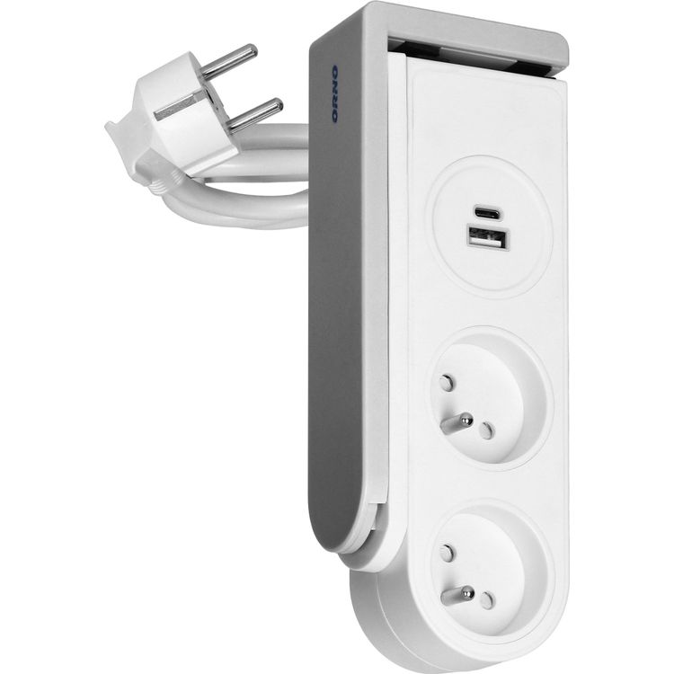 Tootefoto - Orno toitejuhe USB-laadija ja vedruga kinnitusklambriga lauaarvuti toitejuhe