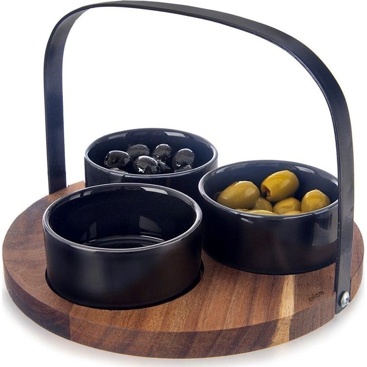 Tootefoto - Miseczki na przek ski ceramiczne BLACK 130 ml 4 el.