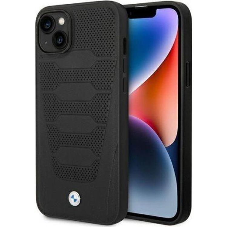 Tootefoto - BMW mbris BMW BMHCP14S22RPSK Apple iPhone 14 must/must nahkistmete muster