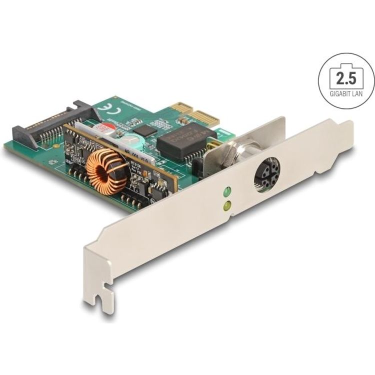 Tootefoto - Delock PCI Express x1 Netzwerkkarte 2,5 Gigabit LAN 1 x M12 PoE+ (90760)