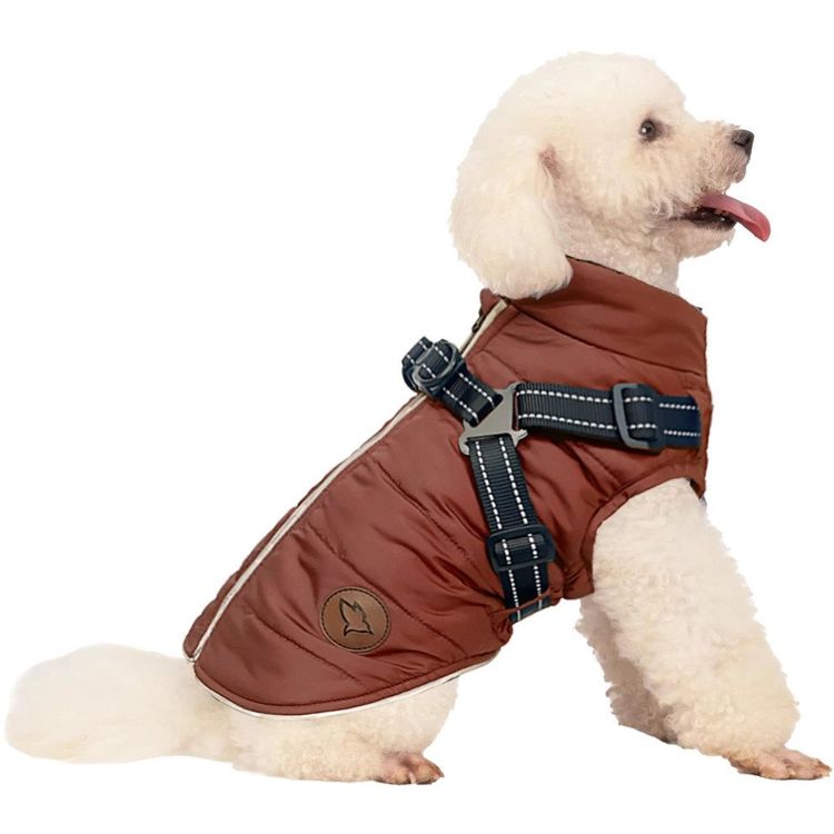 Tootefoto - ZOLUX Kurtka puchowa z szelkami dla psa R.45 ceglasta