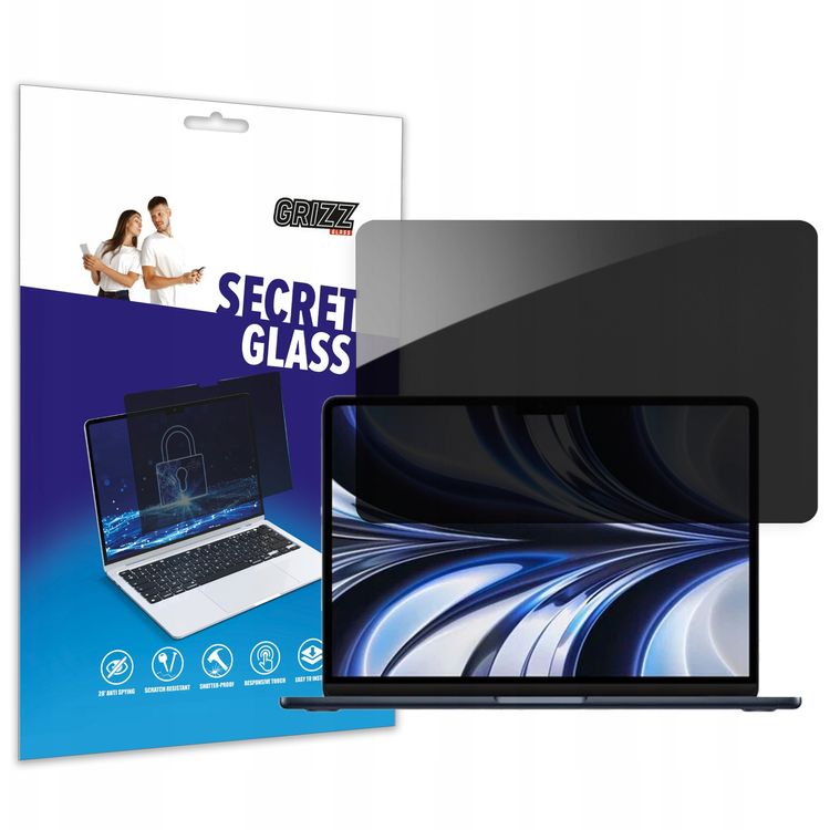 Tootefoto - GrizzGlassi filtriga j tunud privaatsusklaas GrizzGlass SecretGlass Apple MacBook Air 15 (M2/M3/M4) jaoks