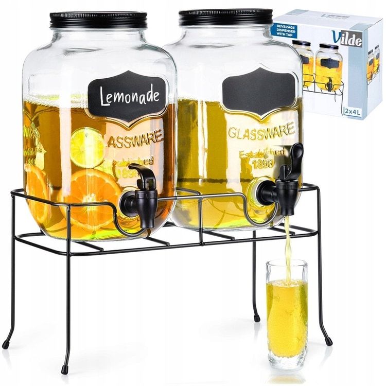 Tootefoto - Lumarko Joogipurk kraani ja musta alusega 2x4 l 3 tk.