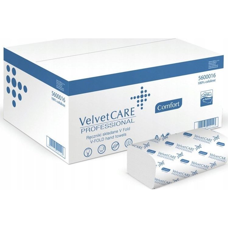 Tootefoto - Velvet Kokkupandavad k ter tikud Velvet Care V-Fold 2w tselluloos valge (20x150)