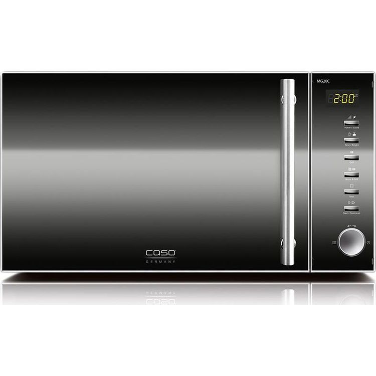 Tootefoto - Elektroherd Mikrowellenherd Caso Mikrowellenherd MG20C 20 L, Grill, Kn pfe, Dreh, 800 W, Schwarz, Edelstahl, Freistehend, Auftaufunktion (3323)