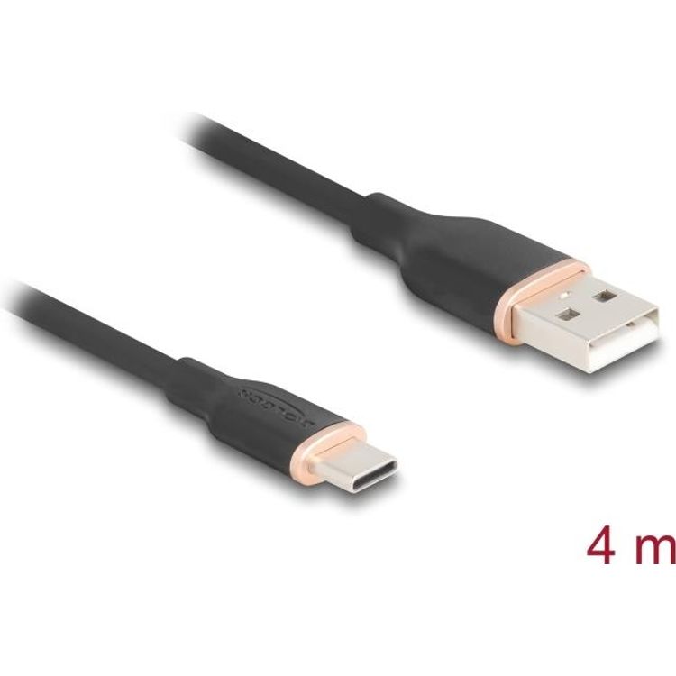 Tootefoto - Delock - USB-Kabel - USB (M) zu 24 pin USB-C (M) - USB 2,0 - 3 A - 4,0m - Schwarz (81228)