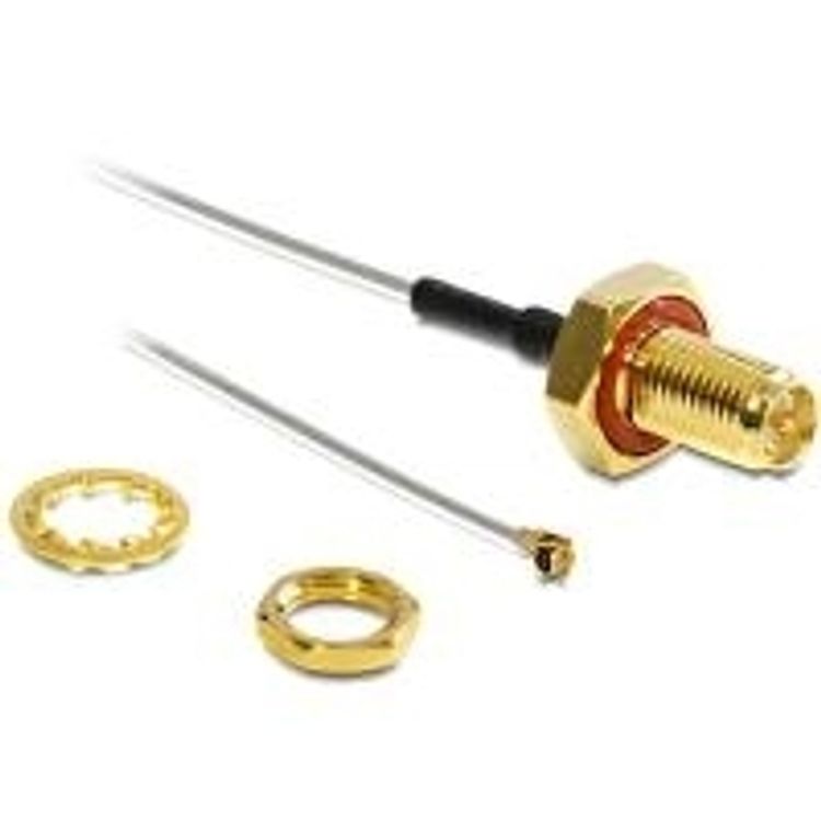 Tootefoto - DeLOCK 88458 signaalkaabel 0,1 m Must, Kuld, Hall, Punane, H be