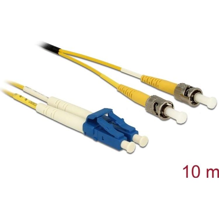 Tootefoto - Delock Kabel Lichtwellenleiter LC Duplex zu ST Singlemode OS2 10 m (84696)