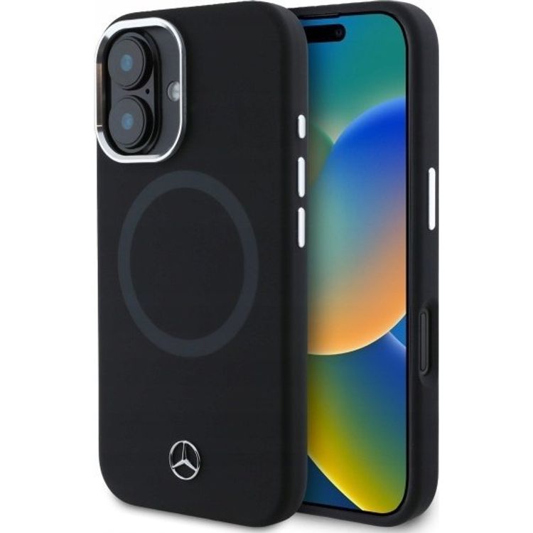 Tootefoto - Mercedes Mercedes MEHMP16S23SUTTK iPhone 16 6.1" black/black hardcase Silicone Tonal Logo MagSafe