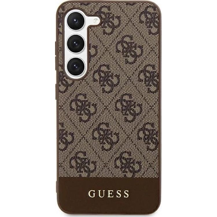 Tootefoto - Guess Guess 4G Bottom Stripe Metal Logo Collection Samsung Galaxy S24+ mbris (pruun)