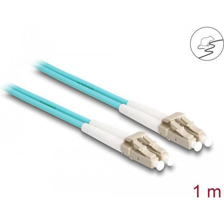 Tootefoto - DeLOCK 87907 kiudoptiline kaabel 1 m LC OM3 Rohekassinine v rv